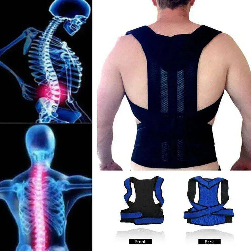 Adjustable posture corrector back brace for spinal support and pain relief