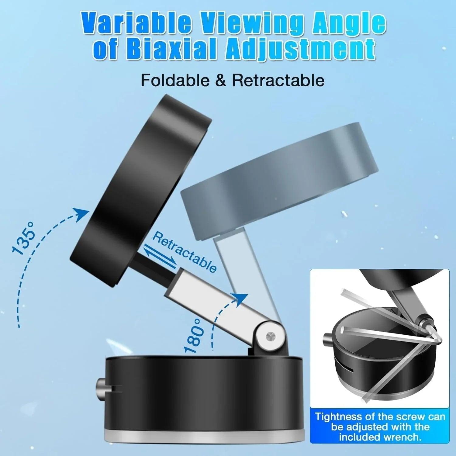 Adjustable foldable and retractable biaxial viewing angle stand for electronics