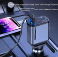 Dual USB car fast charger with a smartphone charging in a vehicle interior