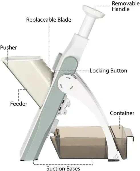 Professional Vegetable Slicer - Multi-Blade Mandoline for Fast Food Prep - Mix Bazar - Mix Bazar