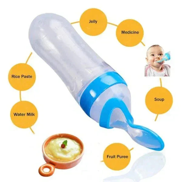 Baby Spoon Feeder - Soft Silicone Self-Feeding Training Spoon for Infants - Mix Bazar