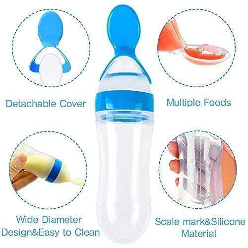 Baby Spoon Feeder - Soft Silicone Self-Feeding Training Spoon for Infants - Mix Bazar
