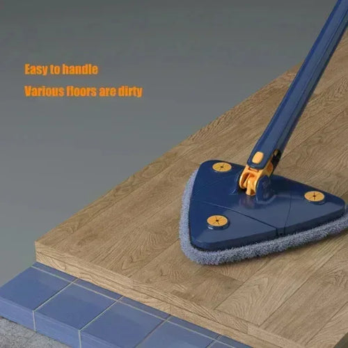 360° Triangle Mop - Extended Squeeze Wringing Mop for Floor, Window & Bathroom Cleaning - Mix Bazar - Mix Bazar