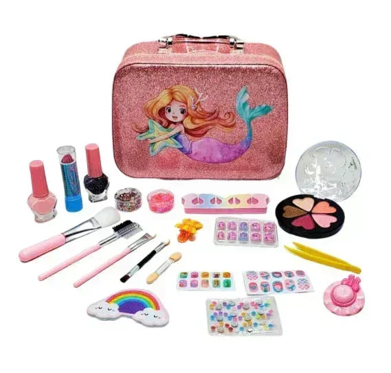 Girls Makeup Set - Portable Beauty Box for Kids | Safe Non-Toxic Washable - Mix Bazar - Mix Bazar