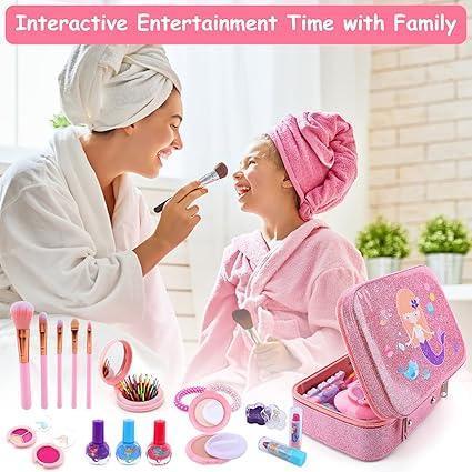 Girls Makeup Set - Portable Beauty Box for Kids | Safe Non-Toxic Washable - Mix Bazar - Mix Bazar