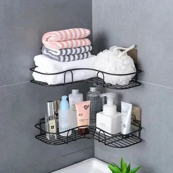 Corner Storage Rack - Space-Saving Organizer for Bathroom & Kitchen - Mix Bazar - Mix Bazar