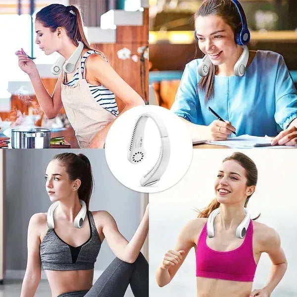 Rechargeable Hanging Neck Fan - Portable Hands-Free Personal Cooling Fan - Mix Bazar - Mix Bazar