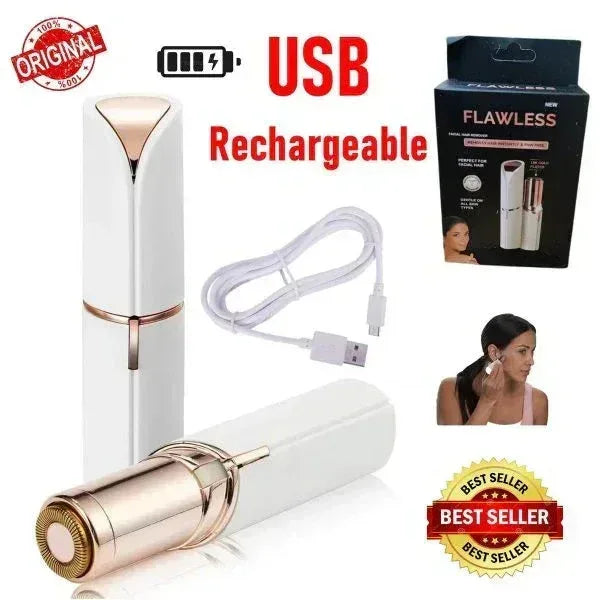 Rechargeable Facial Hair Remover - Eyebrow Trimmer for Women | Painless & Portable - Mix Bazar - Mix Bazar
