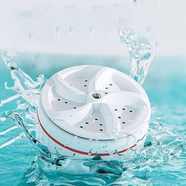 Automatic white portable washing machine for small clothes splashing in water