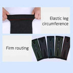 Elastic leg compression sleeves with firm routing stitching in black