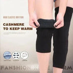 Black high elastic cashmere knee warmers for warmth and comfort
