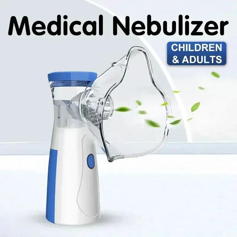 Medical nebulizer for children and adults with a clear face mask