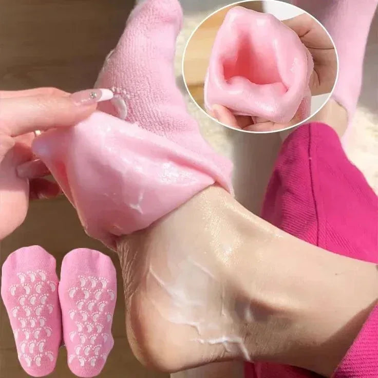 Silicon Gel Socks for Dry Cracked Heels - Moisturizing Foot Care (Pair) - Mix Bazar - Mix Bazar