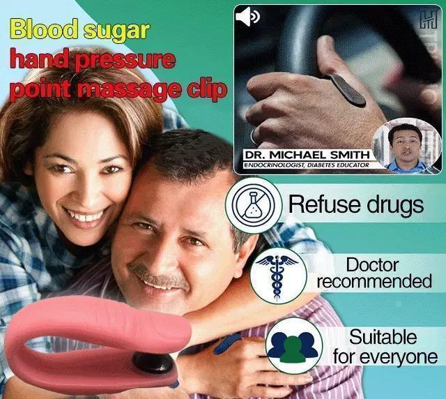 Blood sugar hand pressure point massage clip for diabetes management