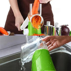 Multifunctional vegetable slicer and grater with easy-wash container