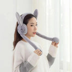 Soft Fluffy Rabbit Ears Headband - Moving Ears with Airbag Control Random colors - Mix Bazar - Mix Bazar
