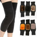 Black ribbed knee warmer sleeves with various fleece lining options for joint support.